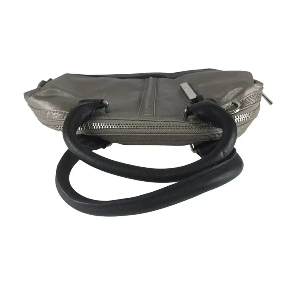 Kenneth Cole Reaction Womens Metallic Gray Handbag Inner Pocket Size‎ Medium
